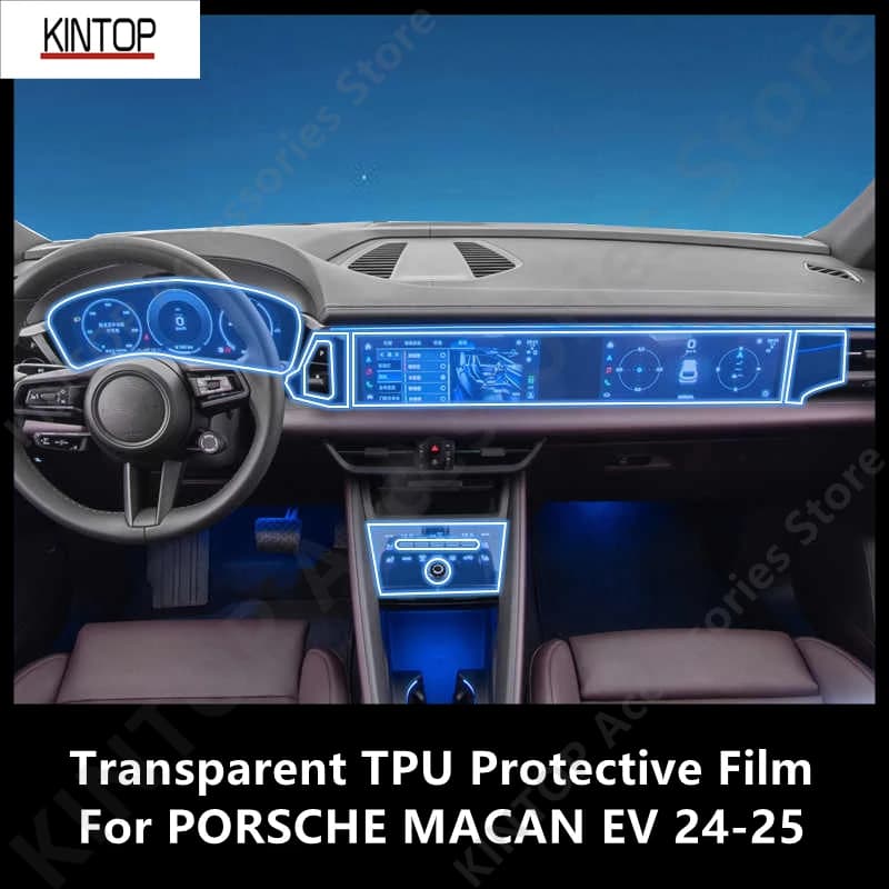 For PORSCHE MACAN EV 24-25 Car Interior Center Console Transparent TPU Protective Film Anti-scratch Repair Accessories Refit