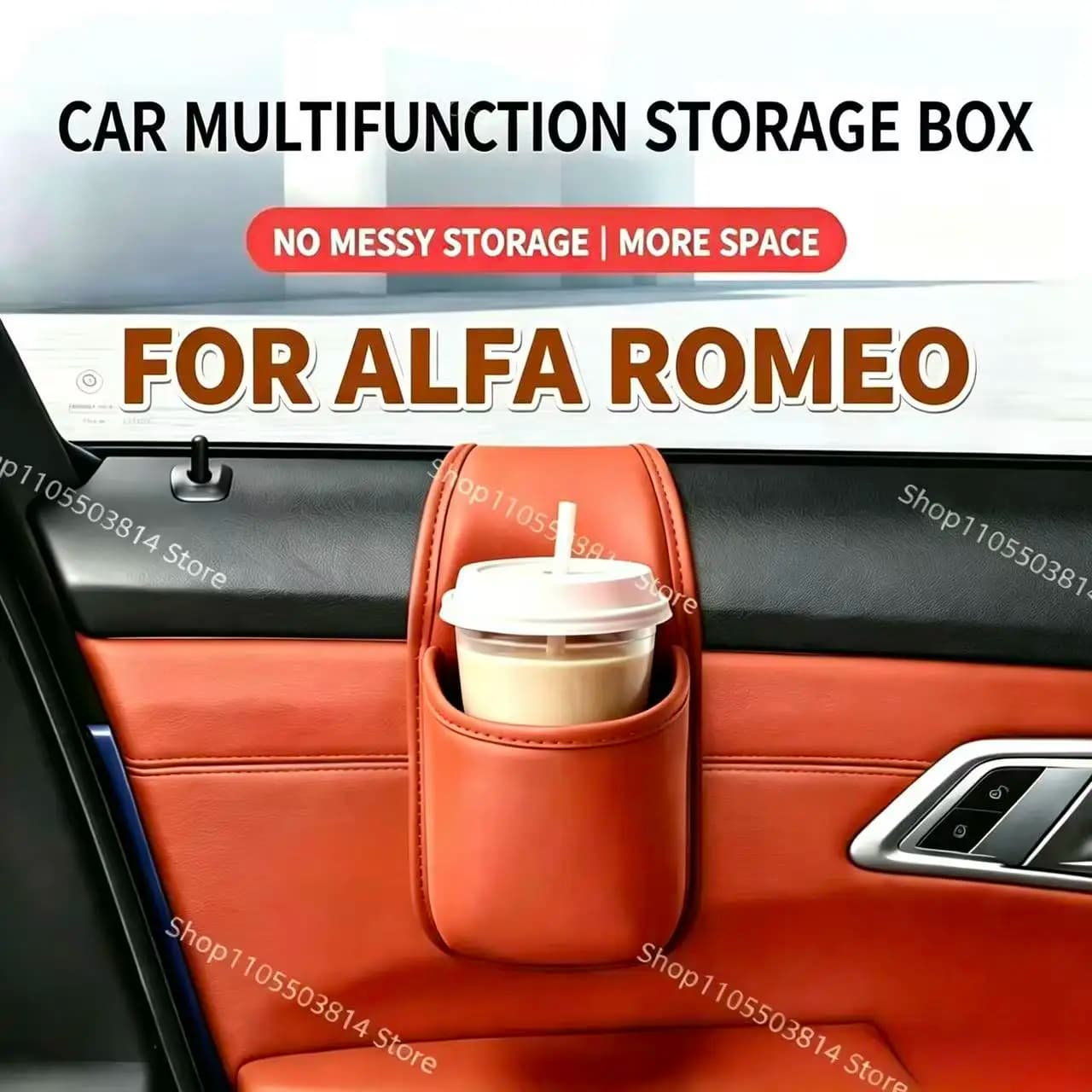 For Alfa Romeo Car Door Storage Box Hanging Organizer Bag Cup Holder Auto Glass Gap Hanging Storage Pouch Interior Accessories