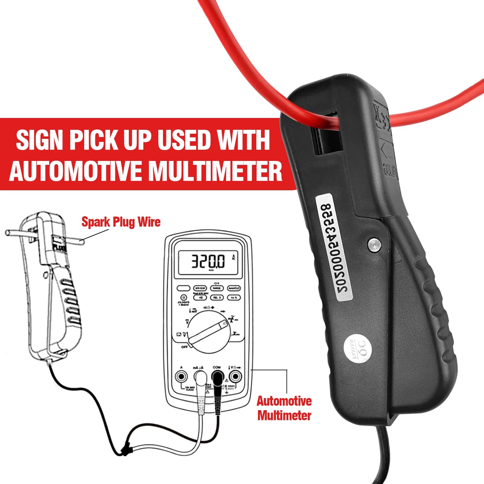 Non Contact Ignition Signal Clamp RPM Probe for Meter Oscilloscope Engine Tuning Fault Detection Auto Electricians Mechanics