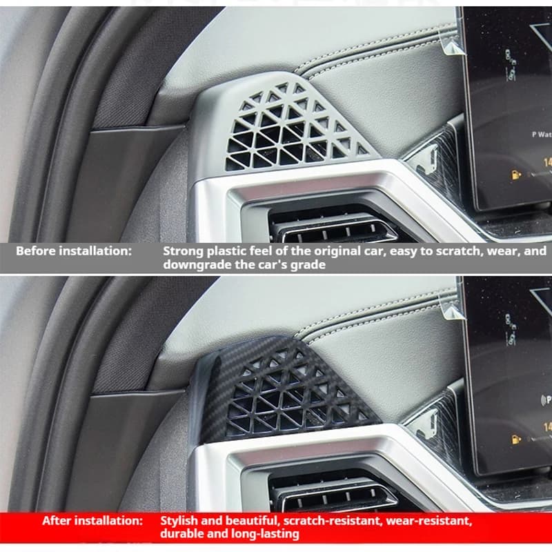 ABS Carbon Fiber  Dashboard Side Air Conditioner Outlet Vent Frame Cover Trim For BMW X5 G05 X6 G06 X7 G07 2023-2025Accessories
