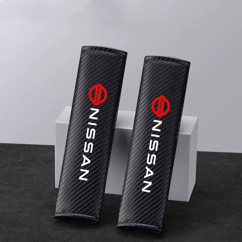 Car Carbon Fiber Seat Belt Protector Cover Safety Belt Shoulder Pad Accessories For Nissan Sylphy N7 Teana Qashqai Note Navara