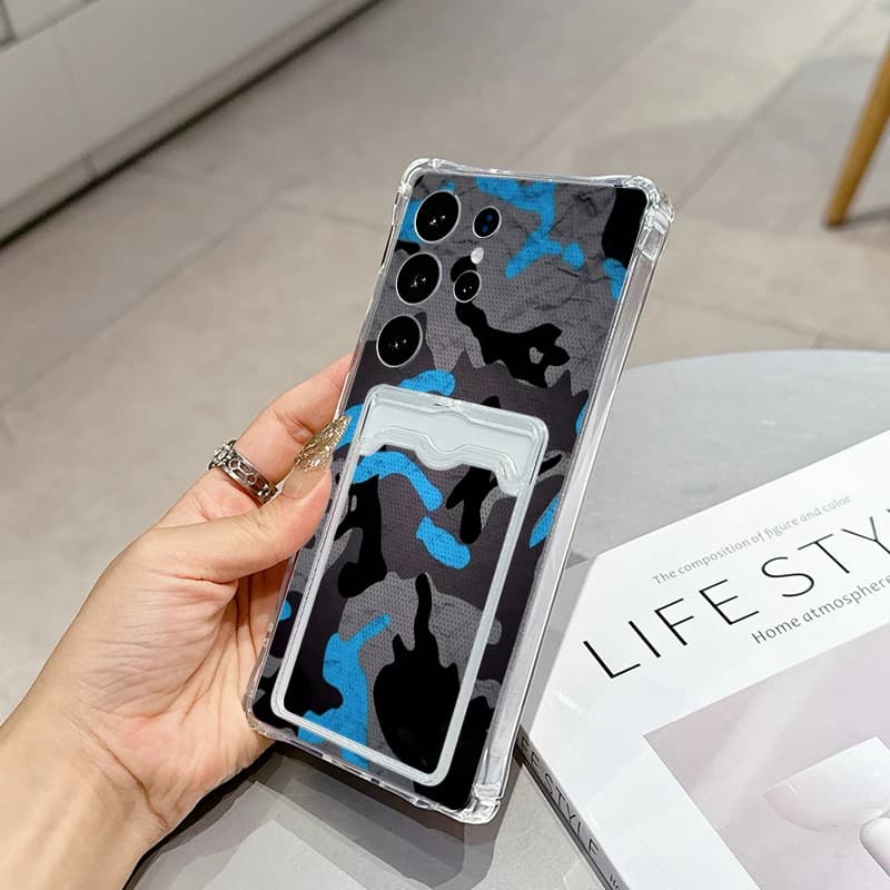 Modern style image for Samsung A20s A21s A23 A24 25 26 31 32 32 33 34 35 A50 A51 52 53 54 55 73 Transparent card pack phone case