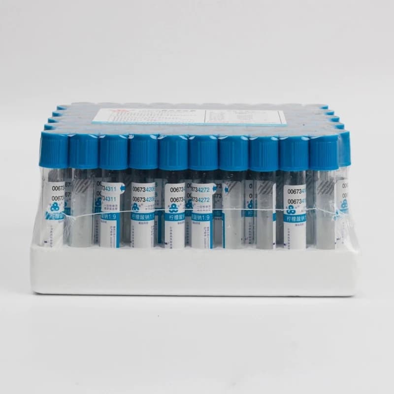 100pcs Blood collection coagulation sodium citrate plastic tube sterile negative pressure vacuum blue cap anticoagulant tube
