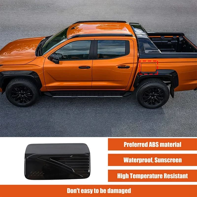 For Mitsubishi Triton L200 2024-2025 ABS Black Car Fuel Tank Cap Panel Decorae Stickers Car Accessories