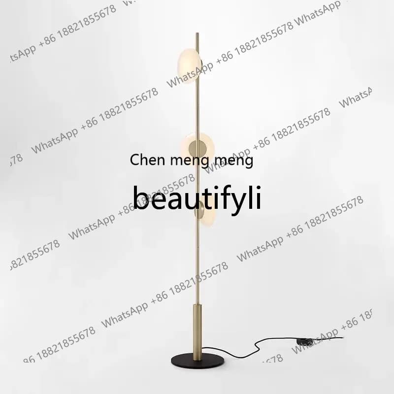 Designer living room medieval floor ornament, retro black creative bedroom model room three-head vertical glass decorationK182