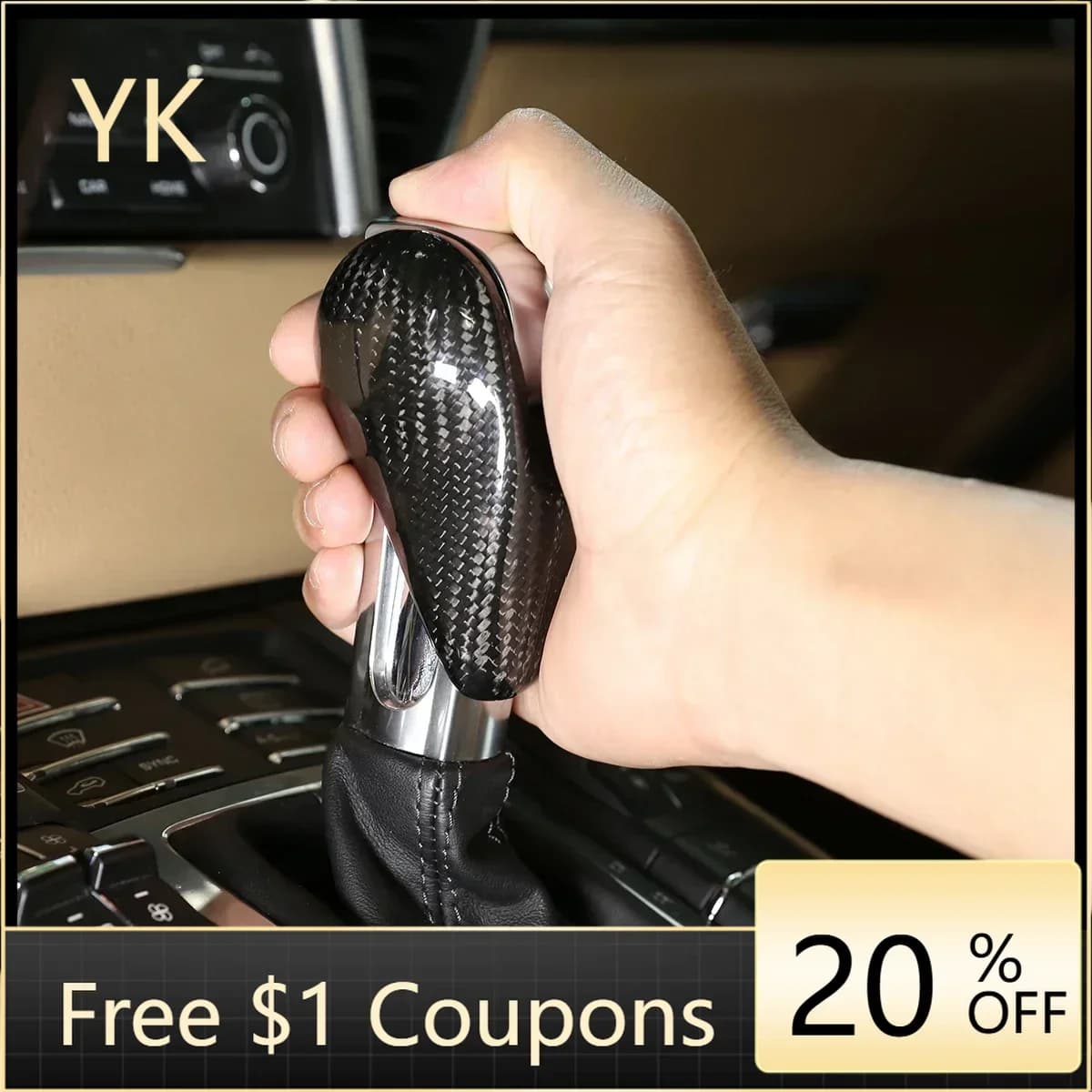 For Porsche 911 2008-2017 718 2016 2017 2018 2019 Real Carbon Fiber Car Gear Shift Head Cover Trim Sticker Car Accessories