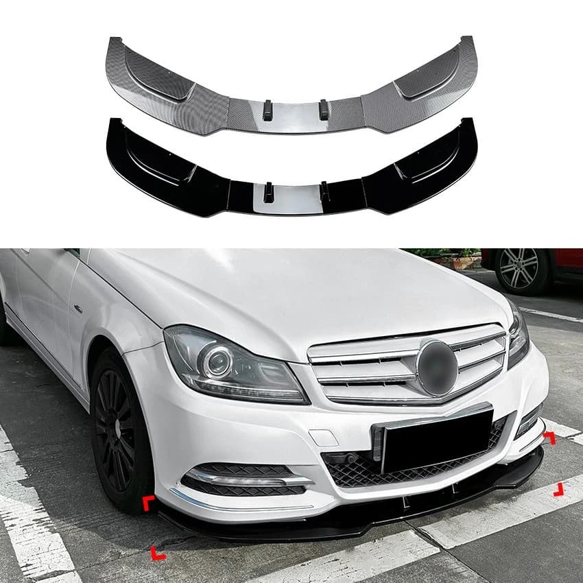 Front Bumper Lip Spoiler For Mercedes Benz C Class W204 2011-2014 Front Bumper Lip Exterior Styling Car Accessories Tuning