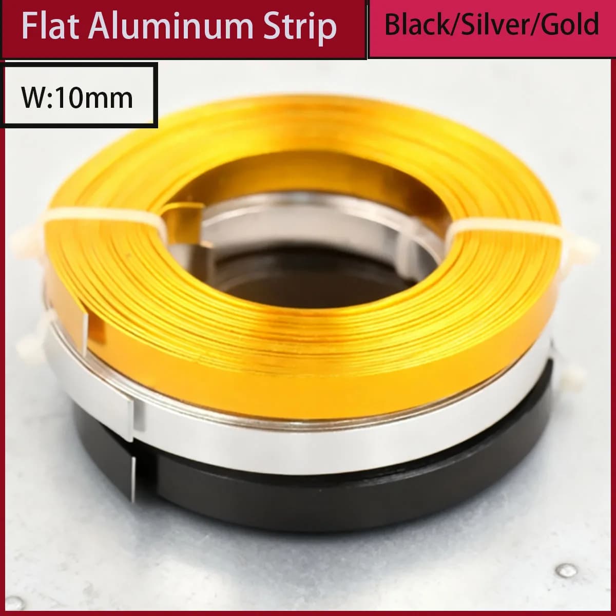 5M Pure Aluminum Flat Strip - 10mm×1mm Wide  DIY Hand-Bendable Metal Material for Craft Projects & Decorations