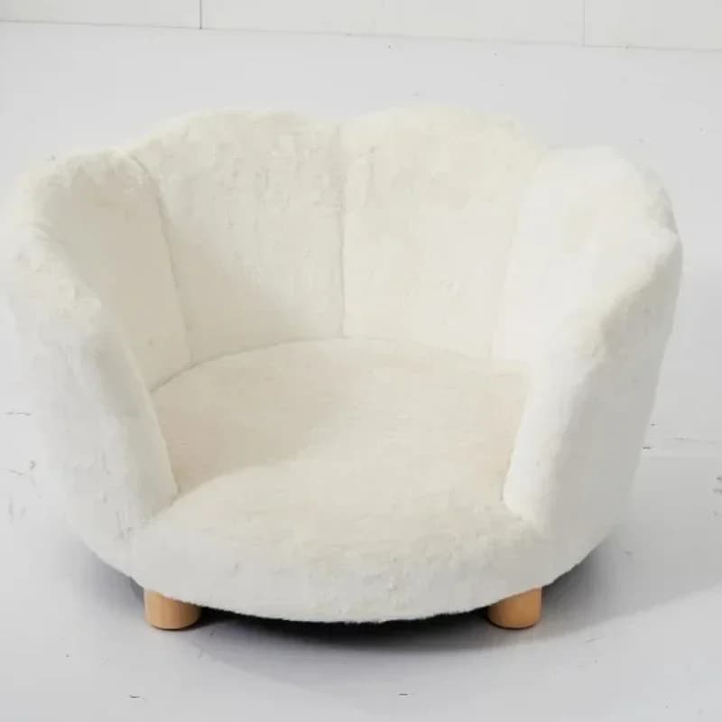 Luxury modern cotton pet sofa bed with wooden frame and heavy metal elevated living room cat and dog furniture