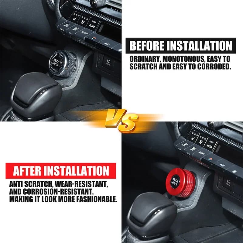 Aluminum Alloy Red For Toyota Land Cruiser Prado 250 LC250 2024+ Car Driving Mode Knob Ring Decorative Sticker Car Accessories