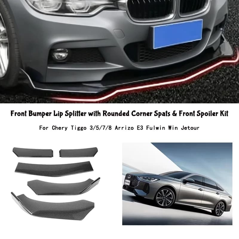 5-Segment Adjustable Front Bumper Lip Splitter Body Kit For Chery Tiggo 3/5/7/8 Arrizo E3 Fulwin Win Jetour