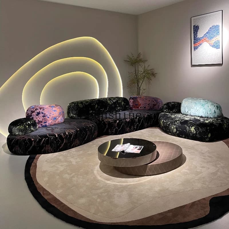 Italian minimalist creative pebble sofa living room, combined special-shaped module design