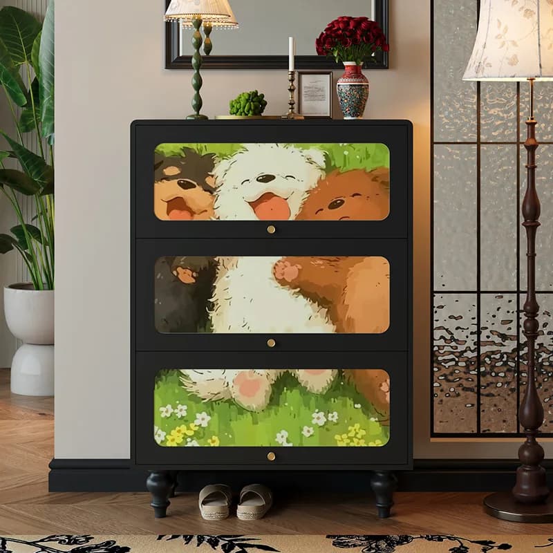 Household Dustproof Shoe Cabinet Nordic Black Corridor Storage Shoe Cabinet Living Room Unit Schuhschrank Furniture For Home