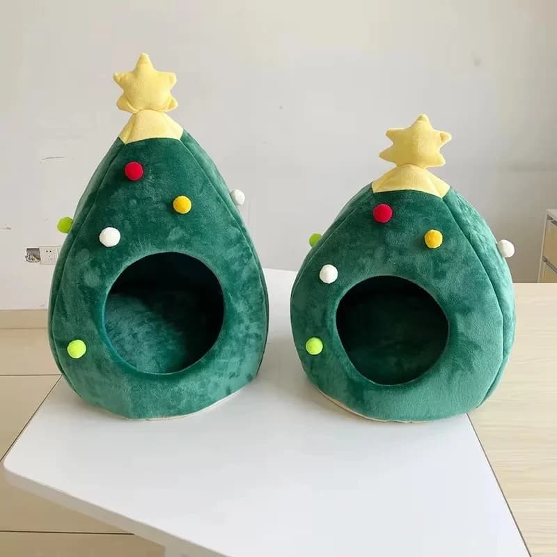 Tree Winter Warm Pet House Small Apartment Dog Bed Cave
