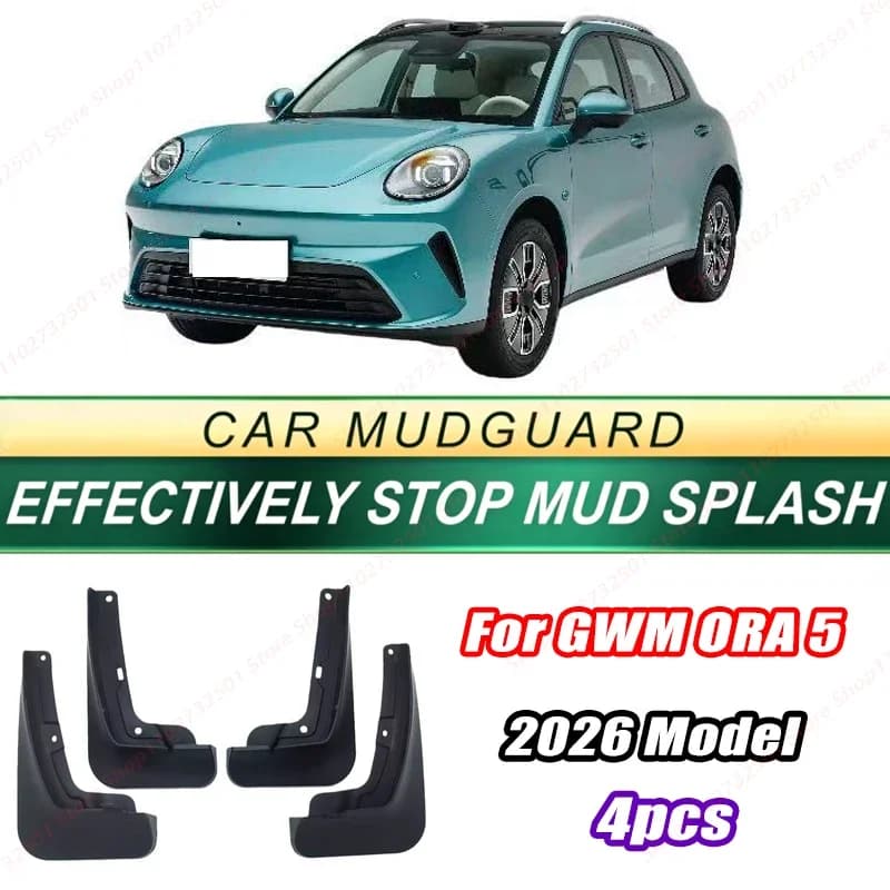 For GWM ORA 5 2026 Model 4PCS Front Rear Mud Flaps Splash Guards Fender Mudguards Auto Accessories
