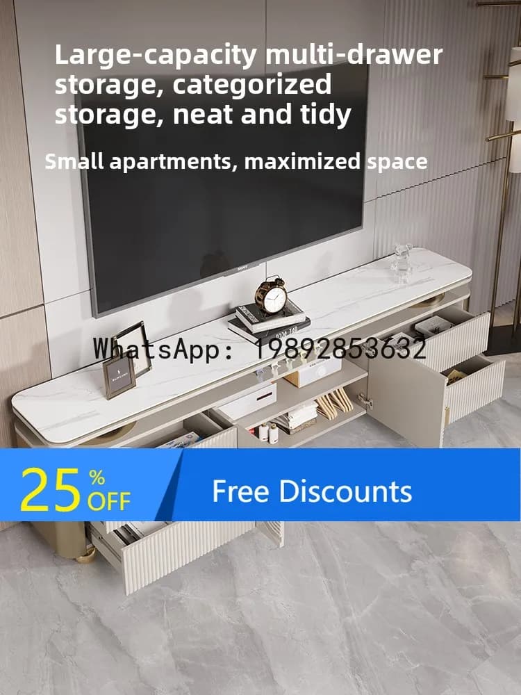 Slate TV Cabinet Living Room Light Luxury High-End Modern Minimalist TV Cabinet