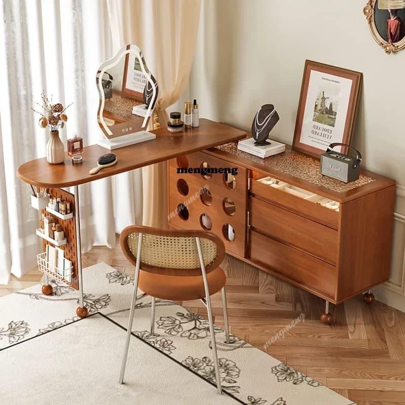 Storage Nordic Dressing Table Sets Professional LED Mirror Bedroom Desk Dressers Luxury Modern Comoda Pra Quarto Room Furniture