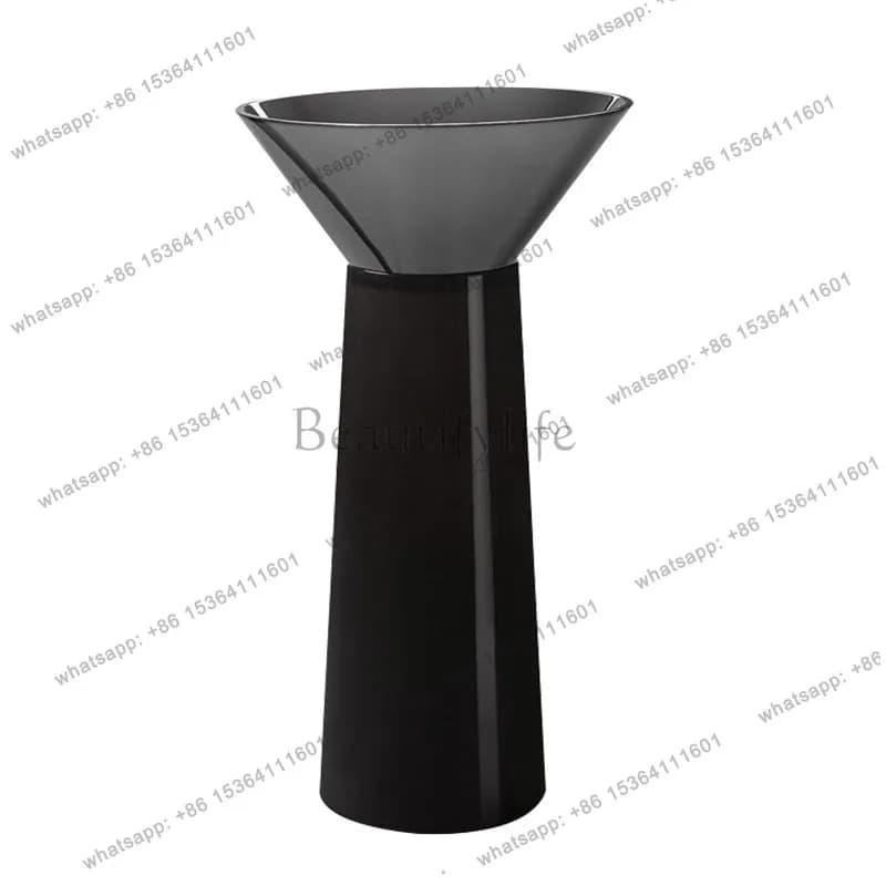 Color transparent resin artificial stone column basin hotel household floor crystal hand wash basin