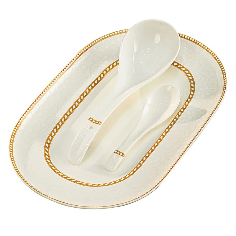 High-end bone china tableware set Household Jingdezhen ceramic dishes wholesale Chinese dishes and dishes combination full set