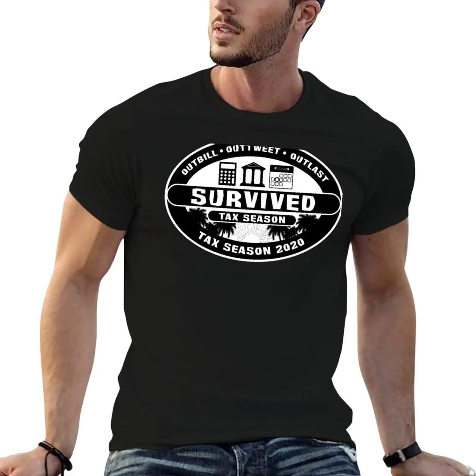 Survived (Tax Season 2020) T-Shirt graphic shirts Short sleeve tee mens t shirt