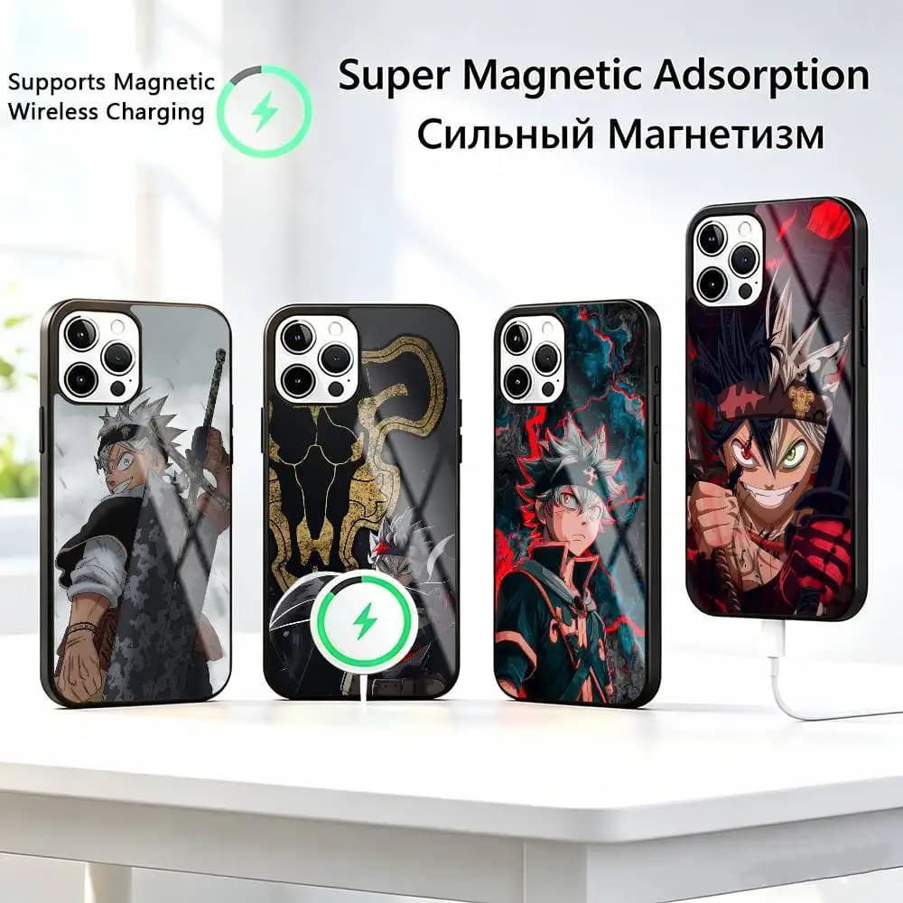 Cool Black Clover Asta B-BCAs  Phone Case For iPhone17,16,15,14,13,12,11 Plus,Pro Allows magnetic wireless charging