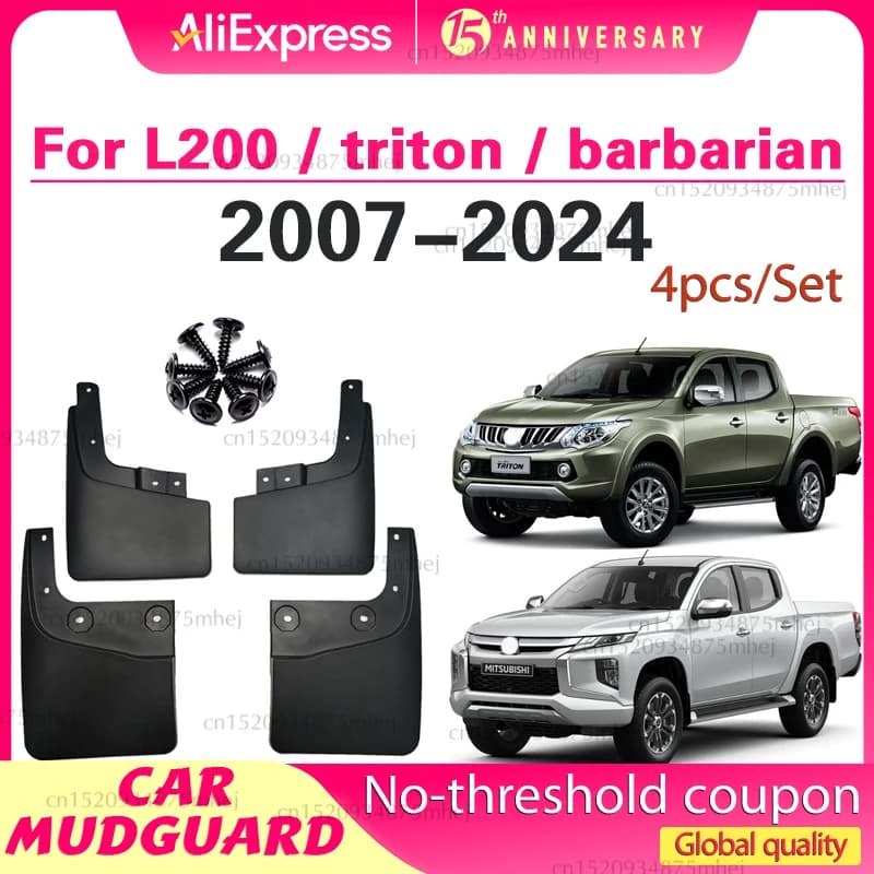 For Mitsubishi L200 Mudguard 07-18 New Triton L200 Pickup Truck Mudguard Accessories Mud Flaps Splash Guard Mudguards