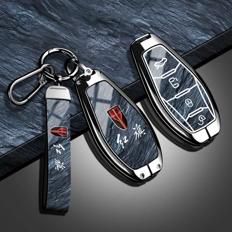 Zinc Alloy For Hongqi HS5 H5 H9 HS7 H7 L5 HS3 L9 2023 2024 2025 Protection Car Key Case Keyless Cover Key Shell Car Accessories