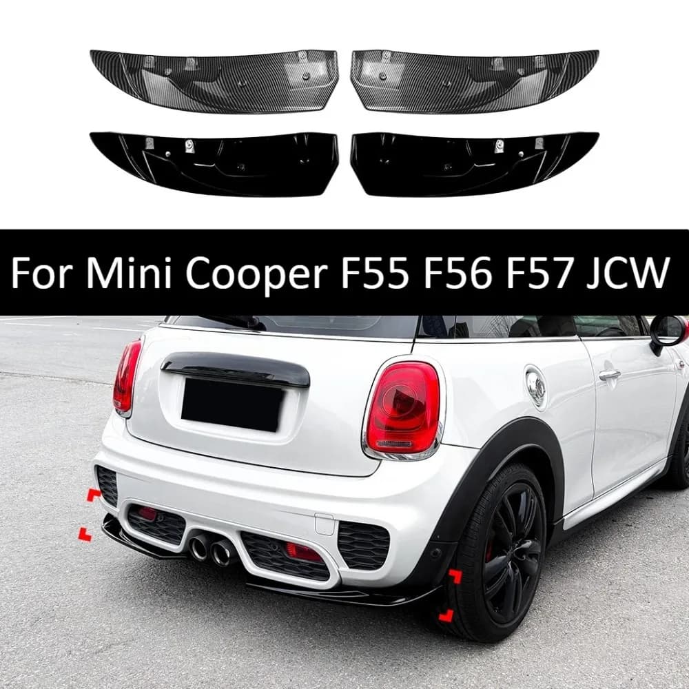Rear Bumper Lip Spoiler For Mini Cooper F55 F56 F57 JCW Pre LCI Rear Diffuser Apron Body Kit Exterior Tuning Accessories Parts V