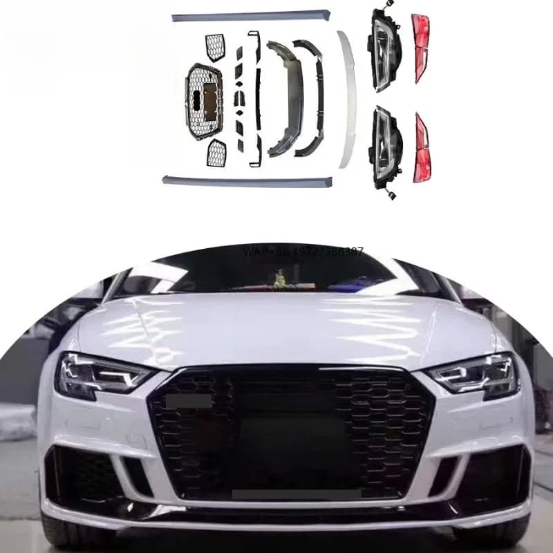 Perfect Fitment AD A3 Old to New  2013-2017 Year Car Body Kit With Front Bumper Grills Headlamp Tail Lights Side Skirts Rear Spo