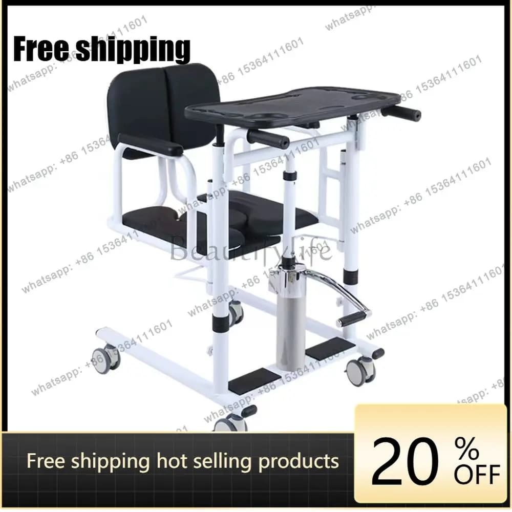 YJ Hydraulic Lifting Patient Transfer Trolley Multifunctional Bath Chair For Bedridden Paralyzed Elderly Home Care