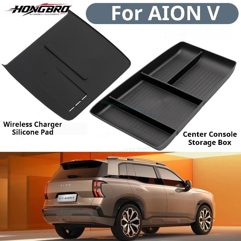 For AION V Central Control Storage Box Organization Tray Wireless Charging Silicone Pad Interior Modified Accessories