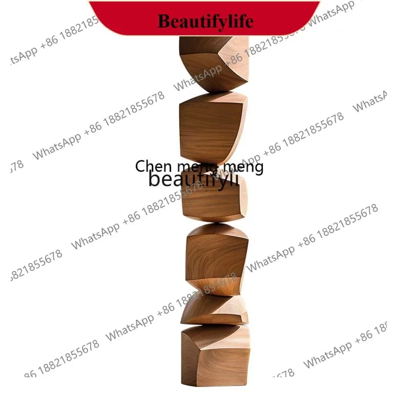 D178 yh Hotel floor-to-ceiling decorations, ornaments, soft decoration, entrance aisle, vertical height solid wood sculpture art