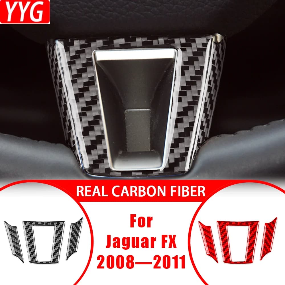 Carbon Fiber Steering Wheel Bottom Chin Panel Cover Trim Sticker Modification Car Interior Accessories For Jaguar XF 2008—2015