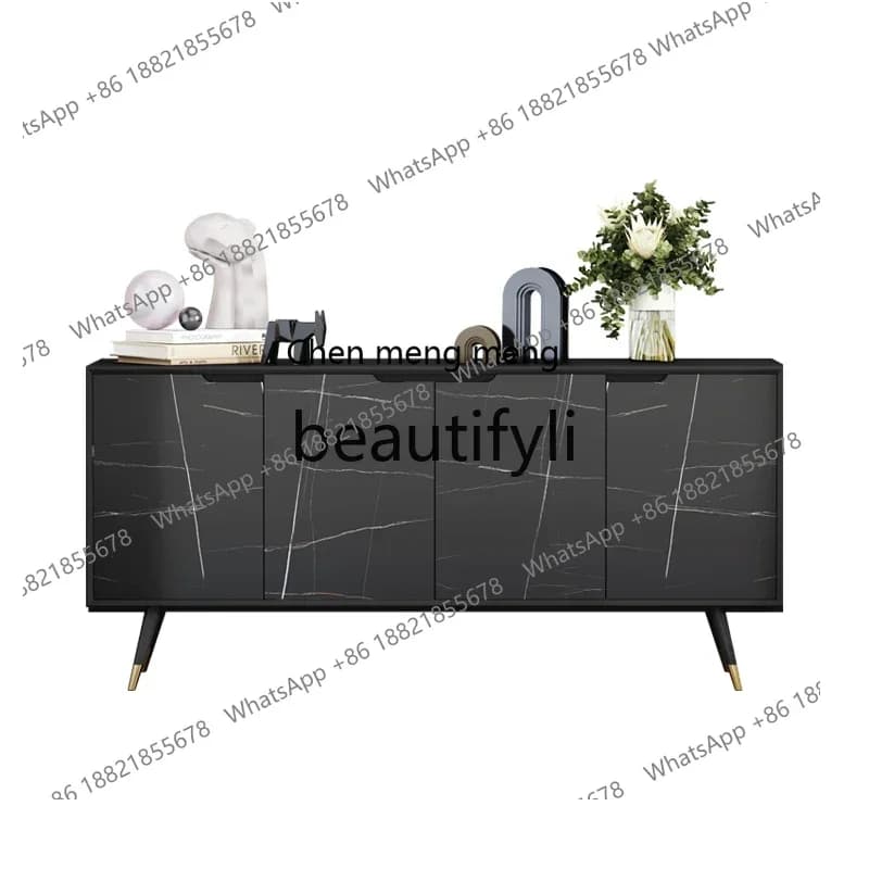 G Italian light luxury dining side cabinet solid wood modern simple living room high-end, home rock slab locker