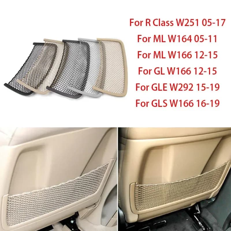 Para Mercedes Benz W166 W164 ML GLE R GLS GL clase asiento panel trasero bolsa de malla respaldo bolsa de almacenamiento 1669100