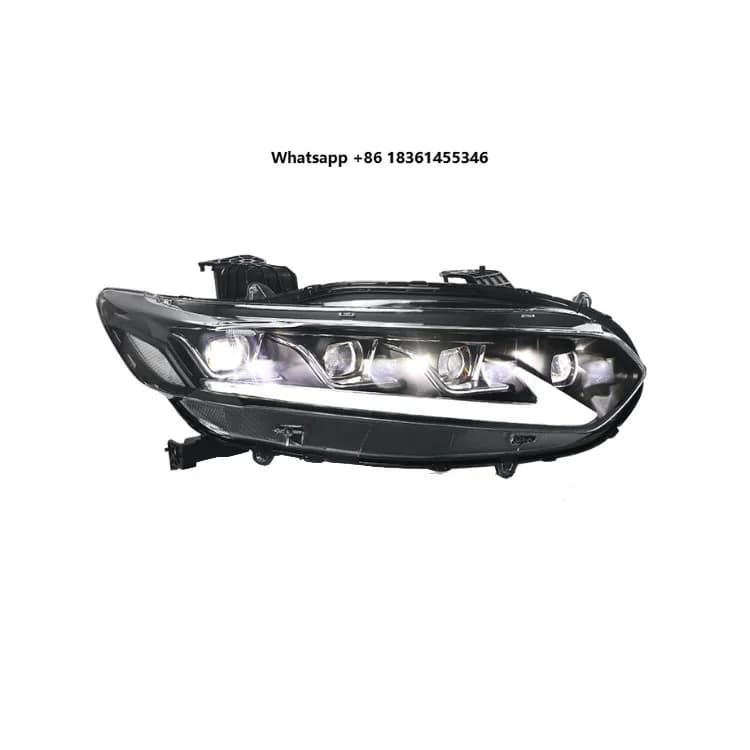 For  Accord 10th 2018-2021 Damei Factory Sale Front Bumper Headlamp Halogen & Xenon Optional Red Demon Eye LED Headlights