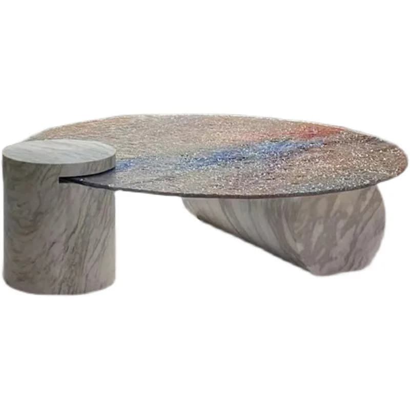 Water ripple coffee table, glass marble Italian simple living room coffee table