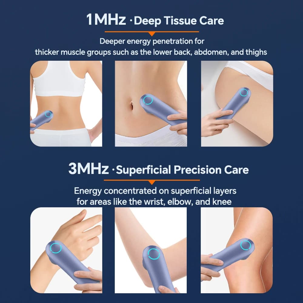 Portable Ultrasound Physiotherapy Machine — 1MHz/3MHz, Household & Commercial Use, Back & Joint Pain Relief