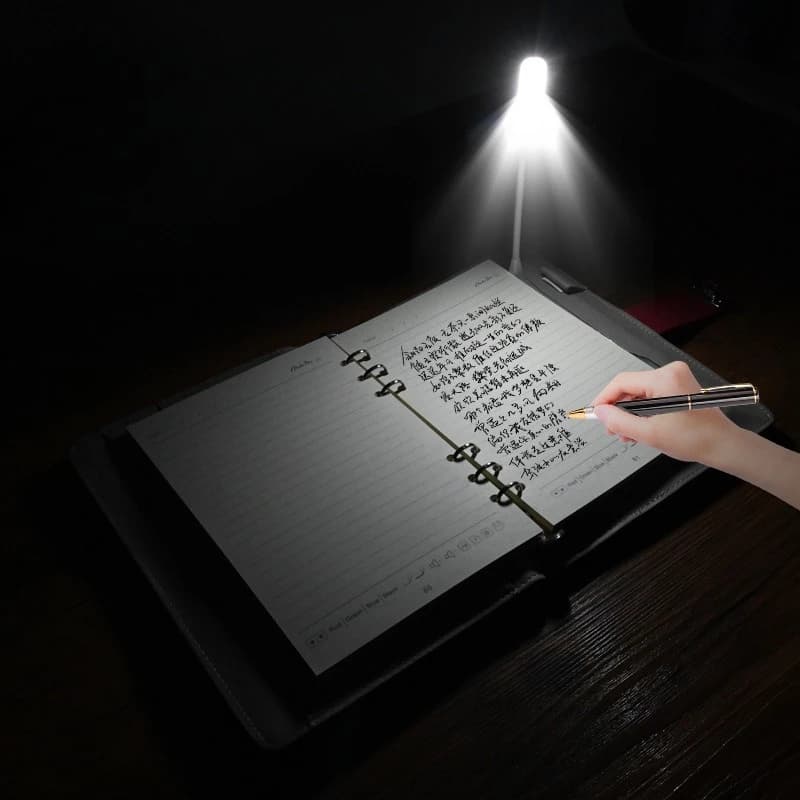 LED desk lamp, multi-function charging notebook U disk Notepad Business