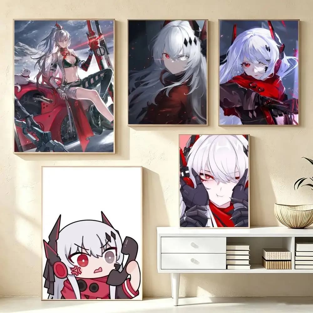 Punishing Gray Raven Crimson Abyss  Poster High Quality Dorm Living Room Aesthetic Wall Decoration Painting Stickers Gift