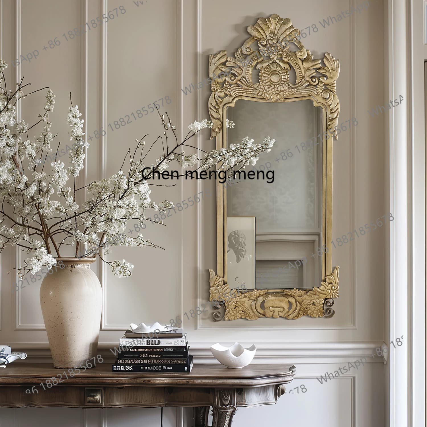 Dressing mirror, desktop bedroom makeup, delicate wavy lace decorative mirror