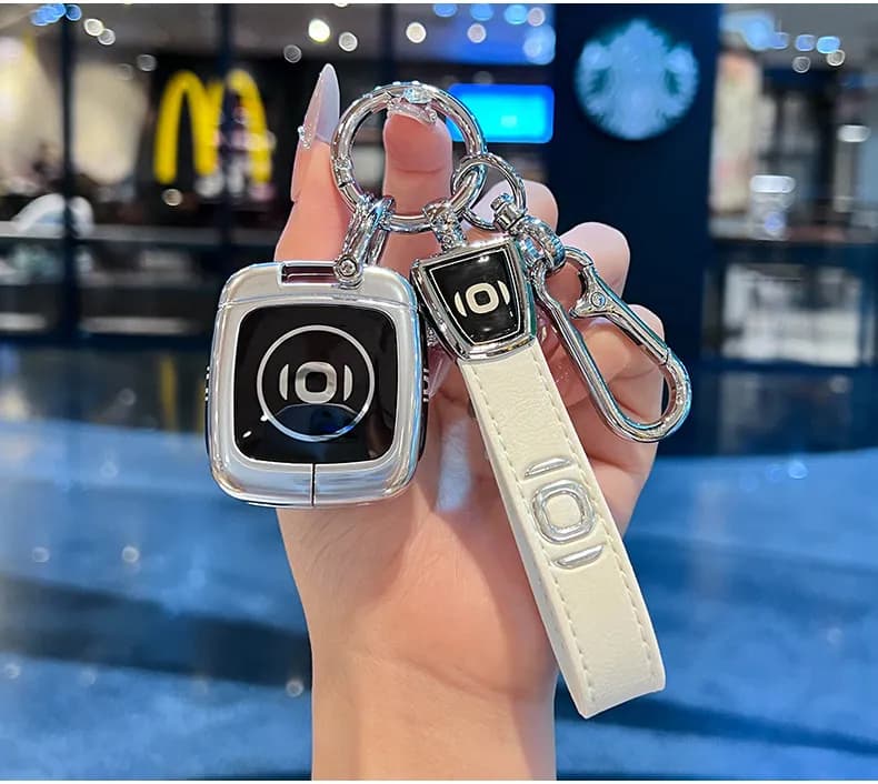 Zinc Alloy Smart Key Fob Cover for Chana Qiyuan Q07 2025 2026, Anti-Loss Key Case with Keychain, NFC/Bluetooth Remote Key