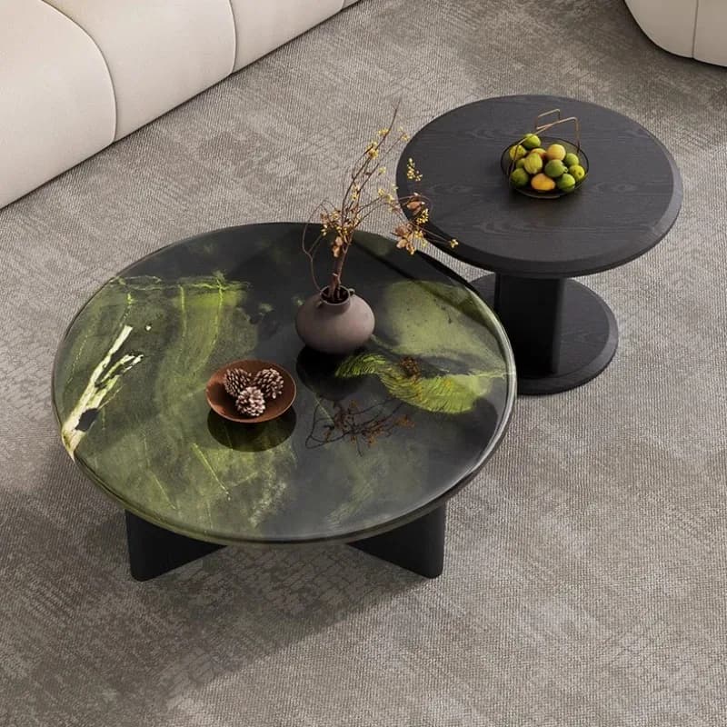 Wooden Round Coffee Table Modern Decoration Designer Writing Minimalist Clear Coffee Table Cheap Meubles Space Saving Furniture