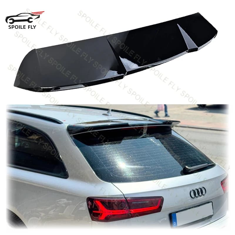 2012 To 2018 For Audi A6 RS6 Look 4G C7 Avant Rear Roof Spoiler Wing Lip Glossy Black High Quality ABS Body Kit Car Accessories