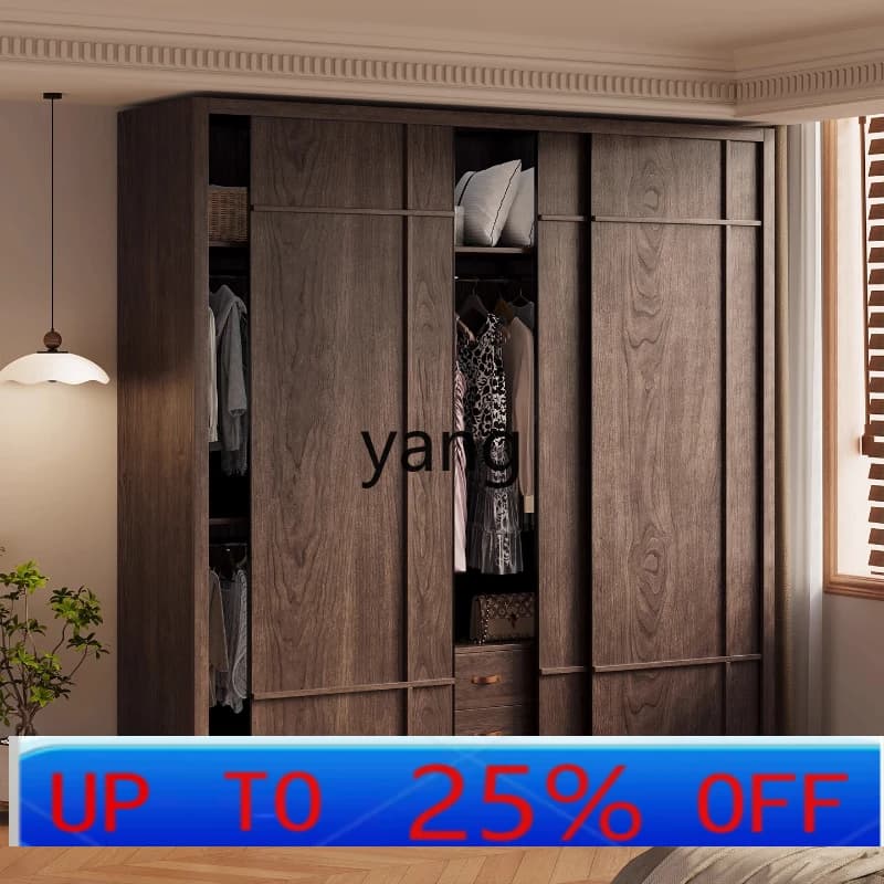 LMM medieval wardrobe sliding door hanging wardrobe combination cabinet