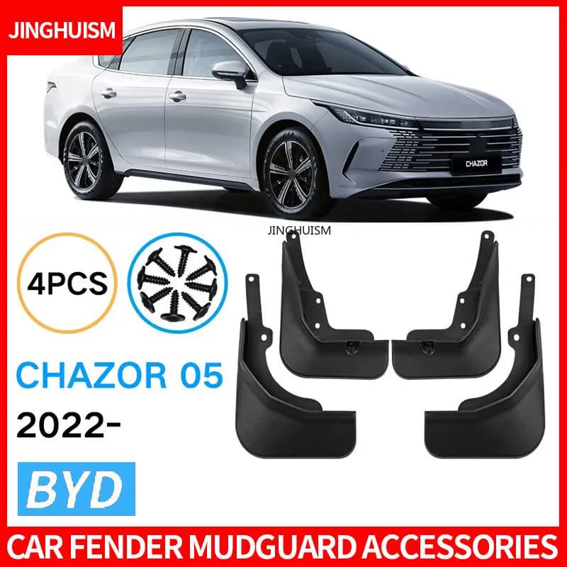 For BYD Chazor 05 2022-2023 Mud Flaps Car Accessories Fender Mudguards Splash Guards Black Fit for Protection Against Dirt Mud