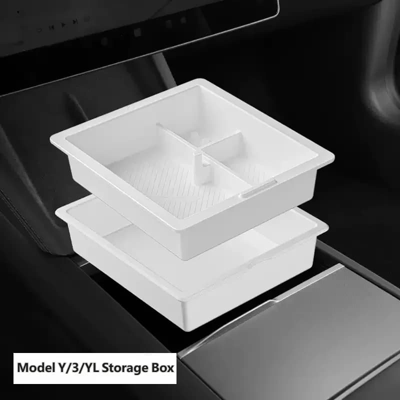 For Tesla Model YL/Y/3 2025 2026 Central Control Storage Box Armrest Box Eyeglass Holder Organizer Interior Car Accessories