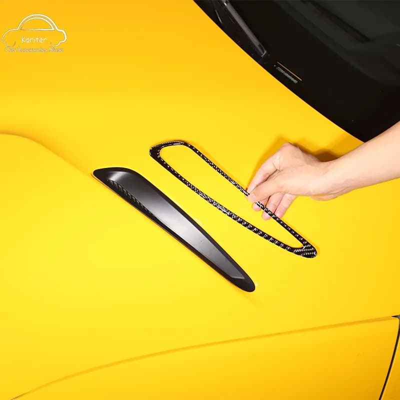For Toyota Supra MK5 A90 2019-2022 Soft Carbon Fiber Front Hood Vent Frame Decorative Sticker Car Tuning Accessories