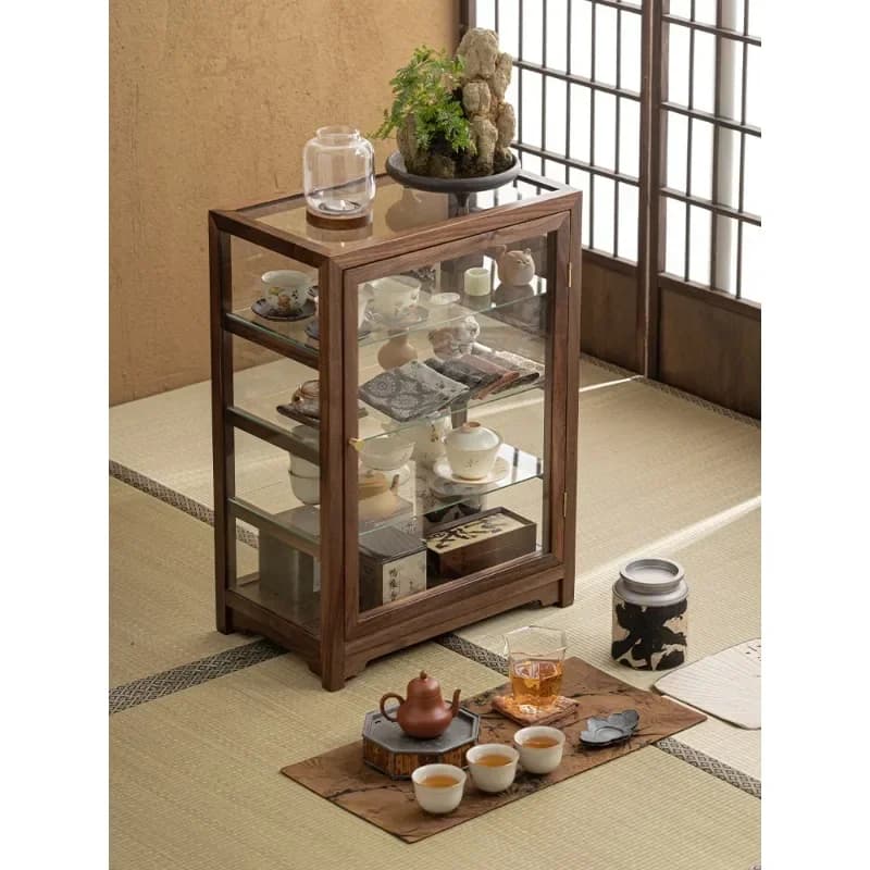 Integrated walnu  set storage cabinet desktop solid wood locker locker
