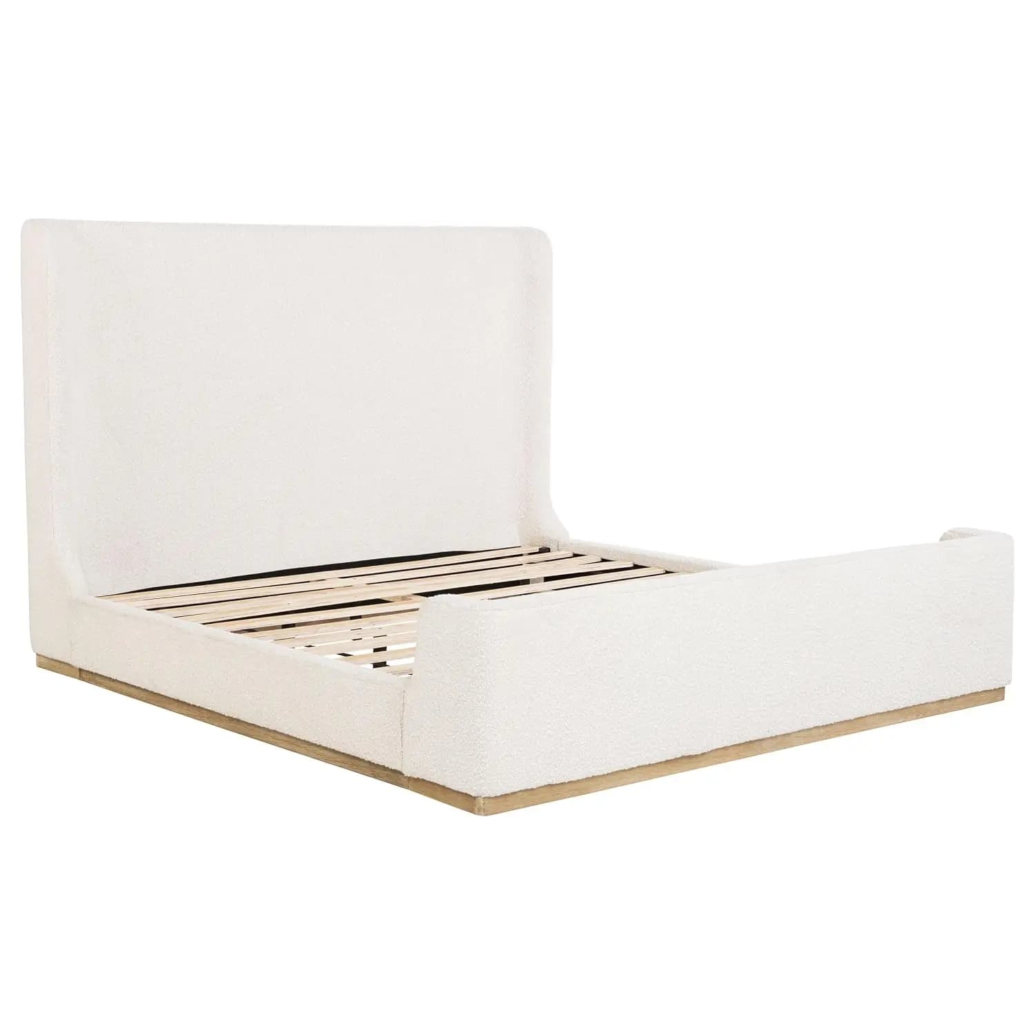 Coaster Nala Eastern King Boucle Contemporary Sleigh Bed, Cream